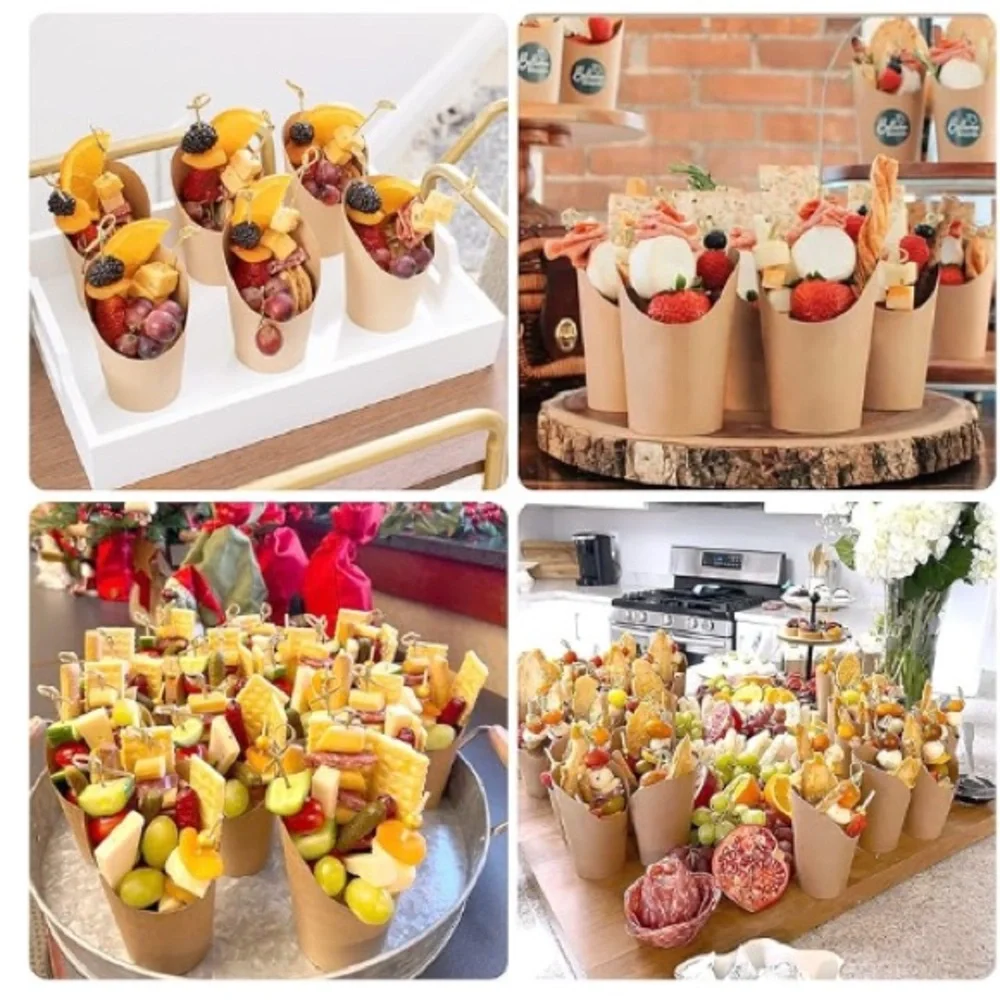Brown Paper Cones for Charcuterie Party Snacks - NEW in Packaging